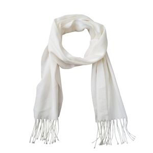 Cejon Acrylic White Muffler Scarf Unisex Made in Italy